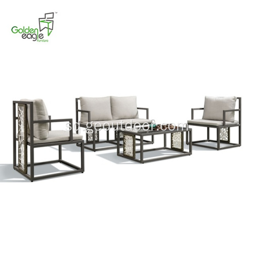 Set prej divan i xunkthit me dizajn të ri prej 4 copë alumini